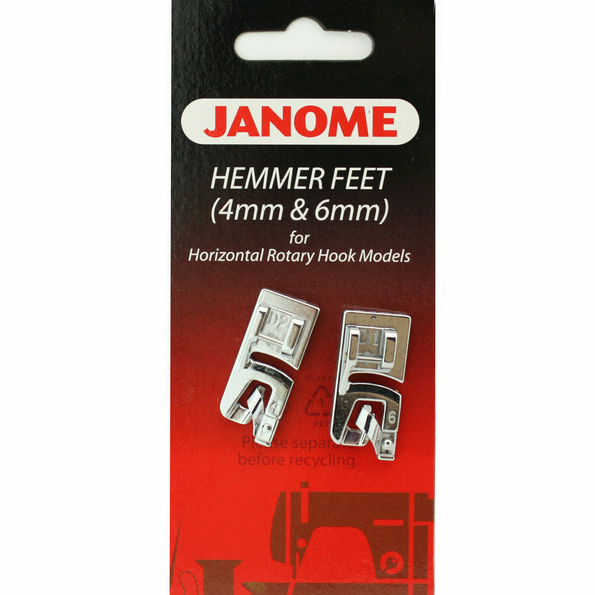 Hemmer Feet Set - 4mm & 6mm (5/7mm Machines) Janome