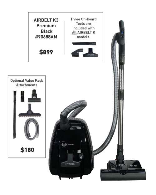 SEBO AIRBELT K3 PREMIUM CANISTER VACUUM