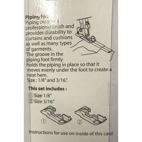 Janome Serger Piping Foot Set (1/8" & 3/16")